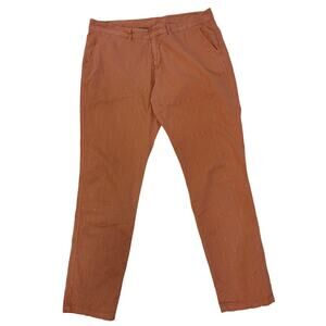 Sundance Embroidered Swiss Dot Chino Pants | Size 12 | Dusty Rose Cotton Stretch